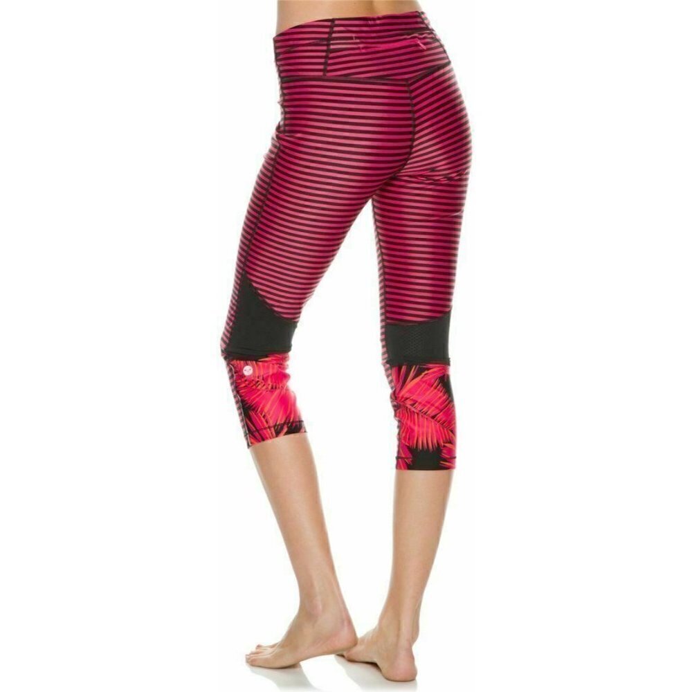 Roxy Women's Relay Running Active Dry Flight Striped Capri Pants Size S M BCH4 - Picture 2 of 11